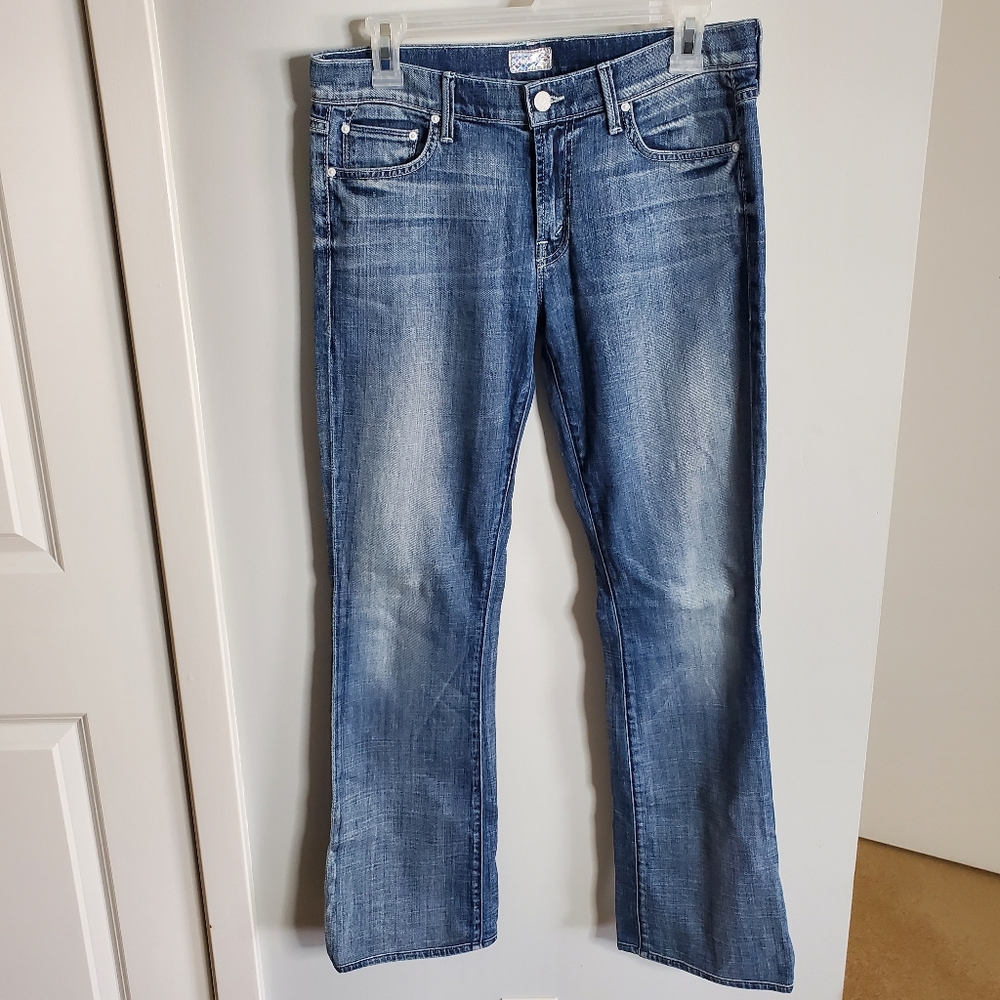MOTHER The Outsider Denim Jeans in Hooked Wash Low Rise Bootcut size 28 - Picture 3 of 13